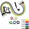 Elastic resistance bands - rubber bands - with handles - for fitness / exercise - 11 piecesEquipment