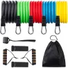 Elastic resistance bands - rubber bands - with handles - for fitness / exercise - 11 piecesEquipment
