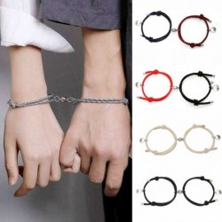 Magnet lock bracelets - for couples - adjustable - 2 pieces
