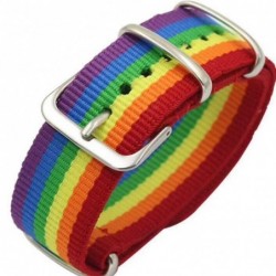 Rainbow bracelet - with buckle - nylon - unisex