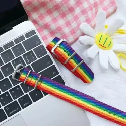 Regenbogenarmband - mit Schnalle - Nylon - Unisex
