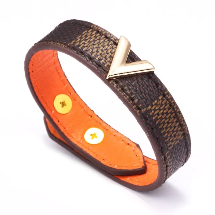 Modisches Lederarmband - mit V-Buchstabe / Charms - unisex