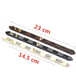 Modisches Lederarmband - mit V-Buchstabe / Charms - unisex