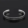 Stainless steel bracelet - with leaf pattern - open design - unisexBracelets
