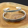 Edelstahlarmband - mit Blattmuster - offenes Design - unisex
