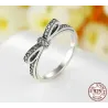 Kristallschleifenknoten - Schmuckset - Halskette / Ohrringe / Ring - 925er Sterlingsilber