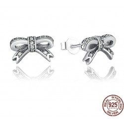 Crystal bowknot earrings - 925 sterling silver