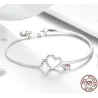 Kristallarmband - mit Miniherzen - 925er Sterlingsilber