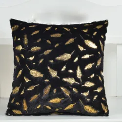 Plush pillowcase cover - with golden leaves - 45 * 45cmCushion covers