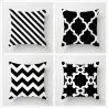 Cushion cover - black / white geometric style - 45 * 45cmCushion covers