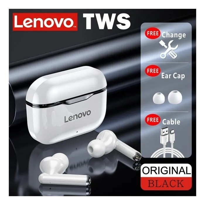 Lenovo LP1 - wireless in-ear headphones - Bluetooth - waterproof - noise cancelling - with microphoneEar- & Headphones
