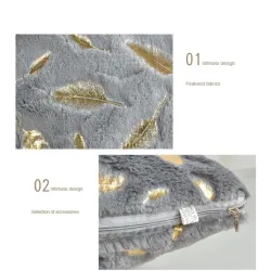 Plush pillowcase cover - with golden leaves - 45 * 45cmCushion covers