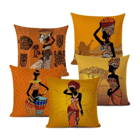 Kissenhülle - Afrikanischer / Ethno-Stil - Leinen - 45 * 45cm