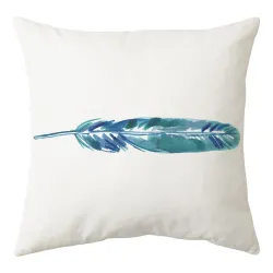 Cushion cover - teal blue color - polyester - 45 * 45 cmCushion covers