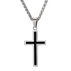 Necklace with cross pendant - stainless steelNecklaces