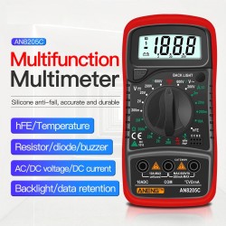 AN8205C - Digitalmultimeter - AC / DC / Amperemeter / Volt / Ohm Tester - mit LCD Hintergrundbeleuchtung