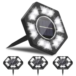 Solar-Gartenleuchte - Bodenlampe - wasserdicht - LED - sechseckig - Auffahrt / Rasen