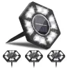 Solar-Gartenleuchte - Bodenlampe - wasserdicht - LED - sechseckig - Auffahrt / Rasen