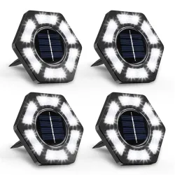 Solar-Gartenleuchte - Bodenlampe - wasserdicht - LED - sechseckig - Auffahrt / Rasen