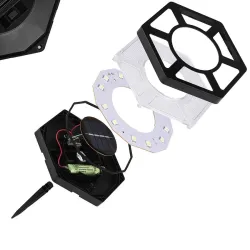 Solar-Gartenleuchte - Bodenlampe - wasserdicht - LED - sechseckig - Auffahrt / Rasen