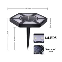 Solar-Gartenleuchte - Bodenlampe - wasserdicht - LED - sechseckig - Auffahrt / Rasen