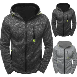 Herren Baumwoll Hoodie mit Reißverschluss