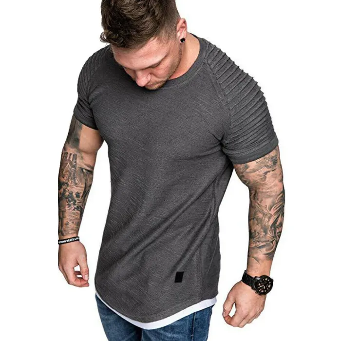 Kurzarm-T-Shirt - trendiges Knitter-Design - slim fit