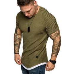Kurzarm-T-Shirt - trendiges Knitter-Design - slim fit