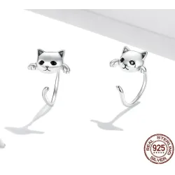 Ohrringe mit kleinem Kitty - 925er Sterlingsilber