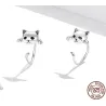 Ohrringe mit kleinem Kitty - 925er Sterlingsilber