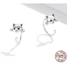 Ohrringe mit kleinem Kitty - 925er Sterlingsilber