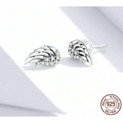 Angel wings with crystals - 925 sterling silver earringsEarrings