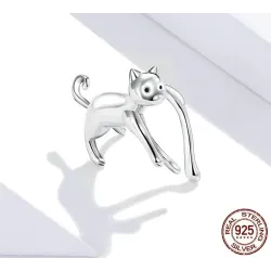Ohrclip mit Katze - Ohrring aus 925er Sterlingsilber