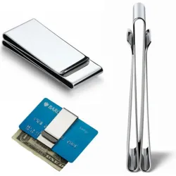 Metallclip - für Geld-/Kreditkarten - Brieftasche aus Edelstahl
