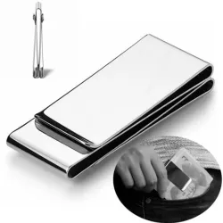 Metallclip - für Geld-/Kreditkarten - Brieftasche aus Edelstahl