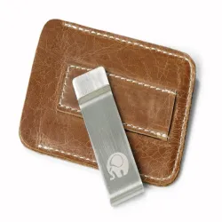 Schmales Lederportemonnaie - mit Metallclip - Geldhalter
