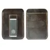 Slim leather wallet - with metal clip - money holderWallets