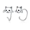 Ohrringe mit kleinem Kitty - 925er Sterlingsilber