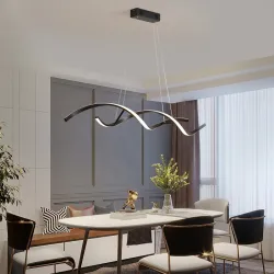 Moderner Kronleuchter - Deckenleuchte - LED - dimmbar - mit Fernbedienung - welliges Design