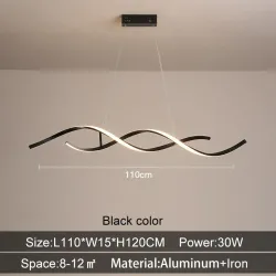 Moderner Kronleuchter - Deckenleuchte - LED - dimmbar - mit Fernbedienung - welliges Design