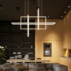 Luxuriöser Kronleuchter - Deckenleuchte - LED - minimalistisches Rechteckdesign - 2 / 3 / 4 Köpfe