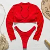 Sexy Bikini Set - String / Langarmshirt