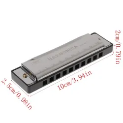 Harmonica - 10 holes - key C - musical instrument - with caseHarmonica