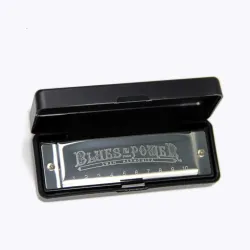 Stainless steel harmonica - 10 holes - with case - Swan Senior Bruce BluesHarmonica