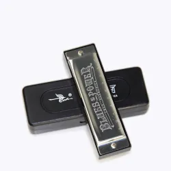 Stainless steel harmonica - 10 holes - with case - Swan Senior Bruce BluesHarmonica