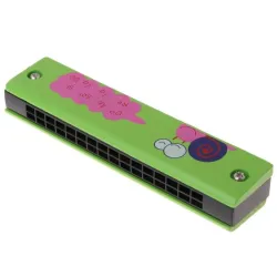 Wooden harmonica - double-row - 16 holes - cartoon designHarmonica