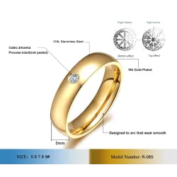 Eleganter / klassischer Ring - mit Zirkon - 5mm