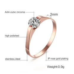 Roségoldener Ring - Edelstahl - mit Zirkonia