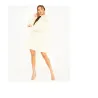Elegantes lockeres Minikleid - Puffärmel - Rollkragen mit Rüschen