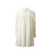 Elegantes lockeres Minikleid - Puffärmel - Rollkragen mit Rüschen